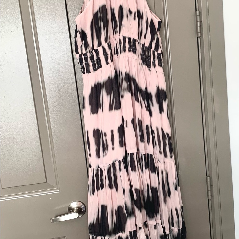 Anthropologie Elegant Pink and Black Halter style Maxi Dress - Picture 5 of 9